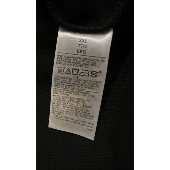 Old Navy 207128-01 Men's Sz XXL Blackjack Black Classic Front Zip Hoodie Jacket - Picture 7 of 7